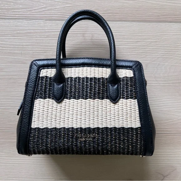 Kate Spade Knott Striped Straw Satchel - Picture 1 of 8
